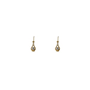 Doppel Vergoldete Klare Swarovski Kristall Verzierte Fächer Kleine Ohrringe