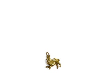 Vintage 1970's Gold Tone Leo Lion Zodiac Astrology Small Pendant Charm