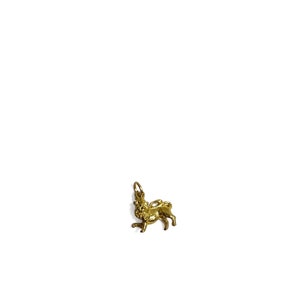 Vintage 1970&#39;s Gold Tone Leo Lion Zodiac Astrology Symbol Small Dainty Pendant Charm