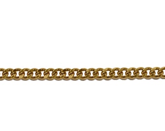 Vintage 1980's Gold Plated Curb Chain Bracciale 7 pollici