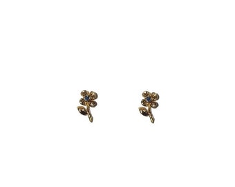 Femmes//Enfants 14K or Jaune Round Sapphire septembre Pierre de naissance Leverback Boucles D/'oreilles
