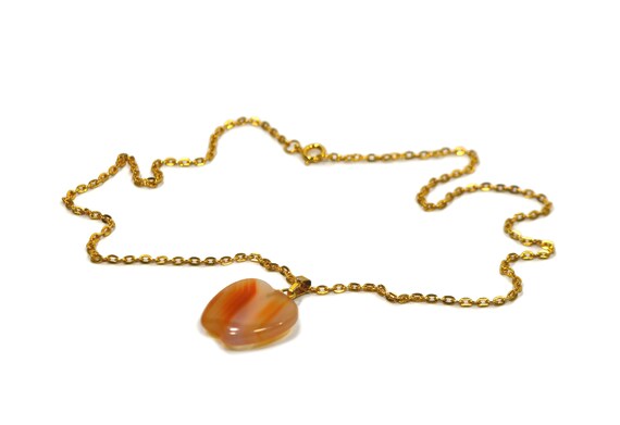 Vintage 1990's Gold Clear Orange Cloudy Striped A… - image 2