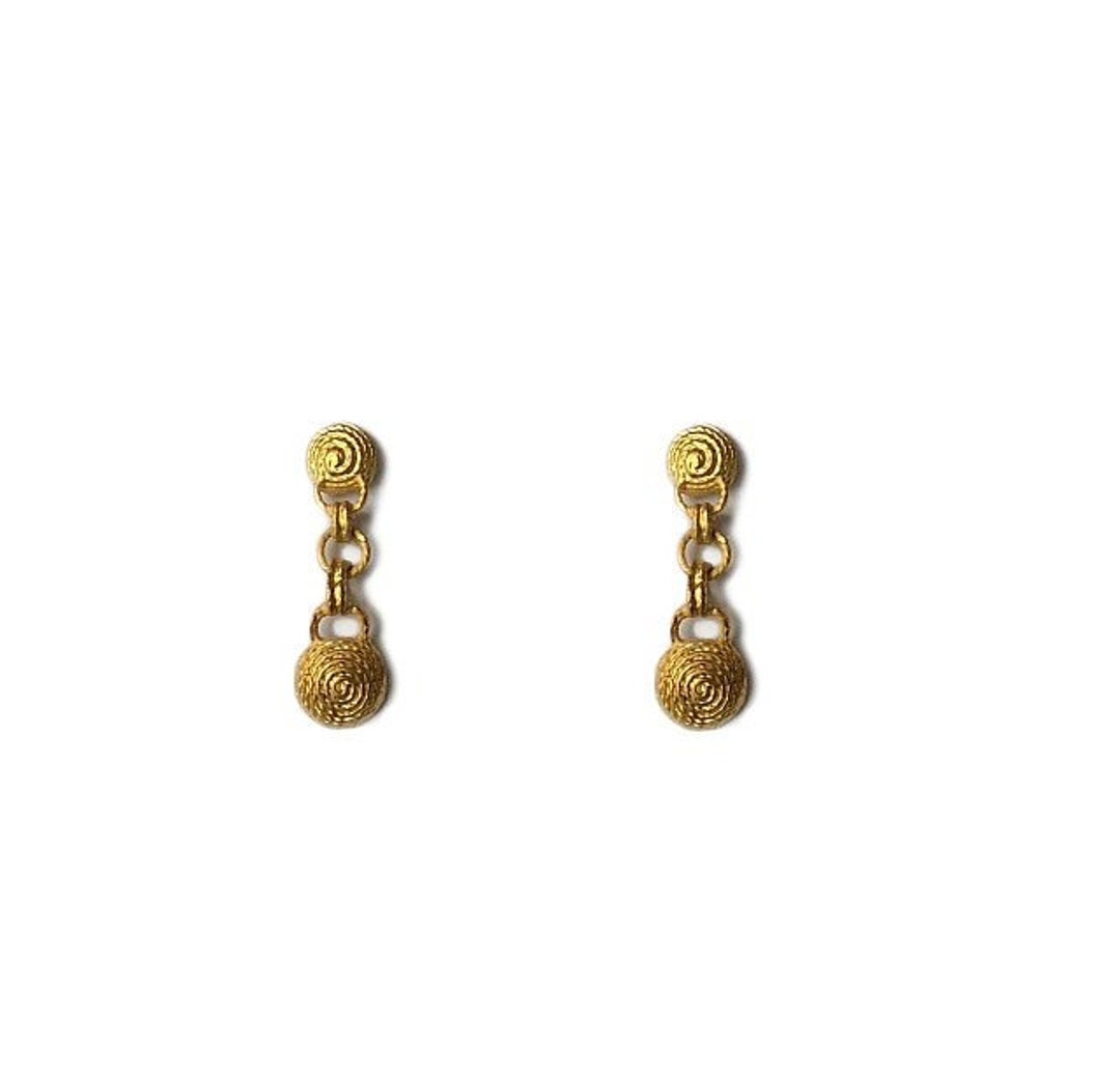 Vintage 1980's Matte Gold Spiral Swirl Chain Retro Pin up
