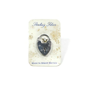 Vintage 1950's Sterling Silver Heart Padlock Token Of Love Gift Pendant Made In Great Britain