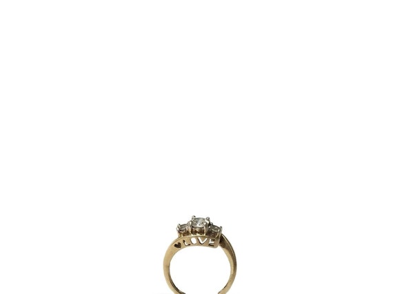 Vintage 9ct Gold 'Love' Ring: Clear Crystal & CZ, Size K