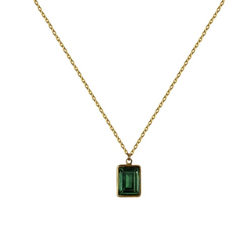 Emerald Green and Gold Pendant Necklace Vintage Inspired - Etsy UK