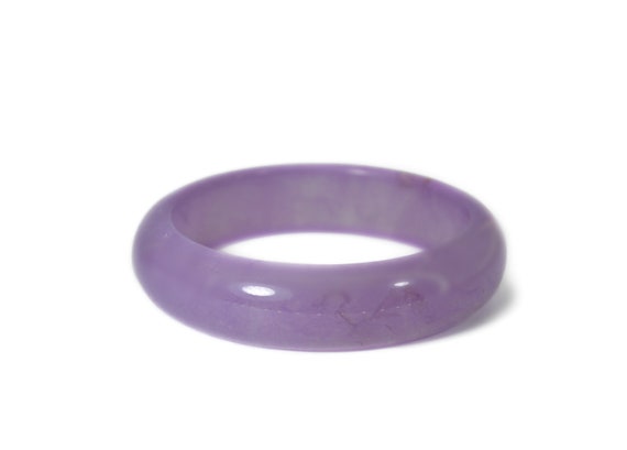 Vintage 1980's Purple Jade Jadeite Stone Round Ci… - image 1