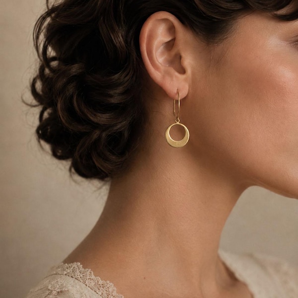 Golden Brass Hoop Earrings