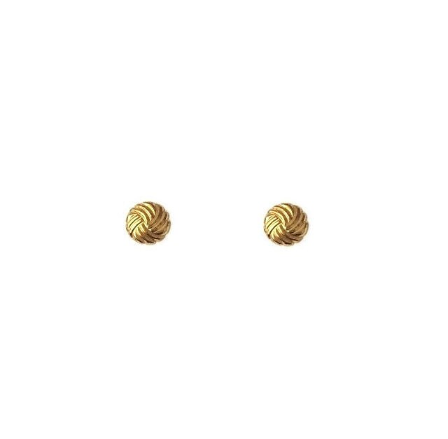 Vintage 1980's Gold Spiral Ridged Round Circle Chic Classic