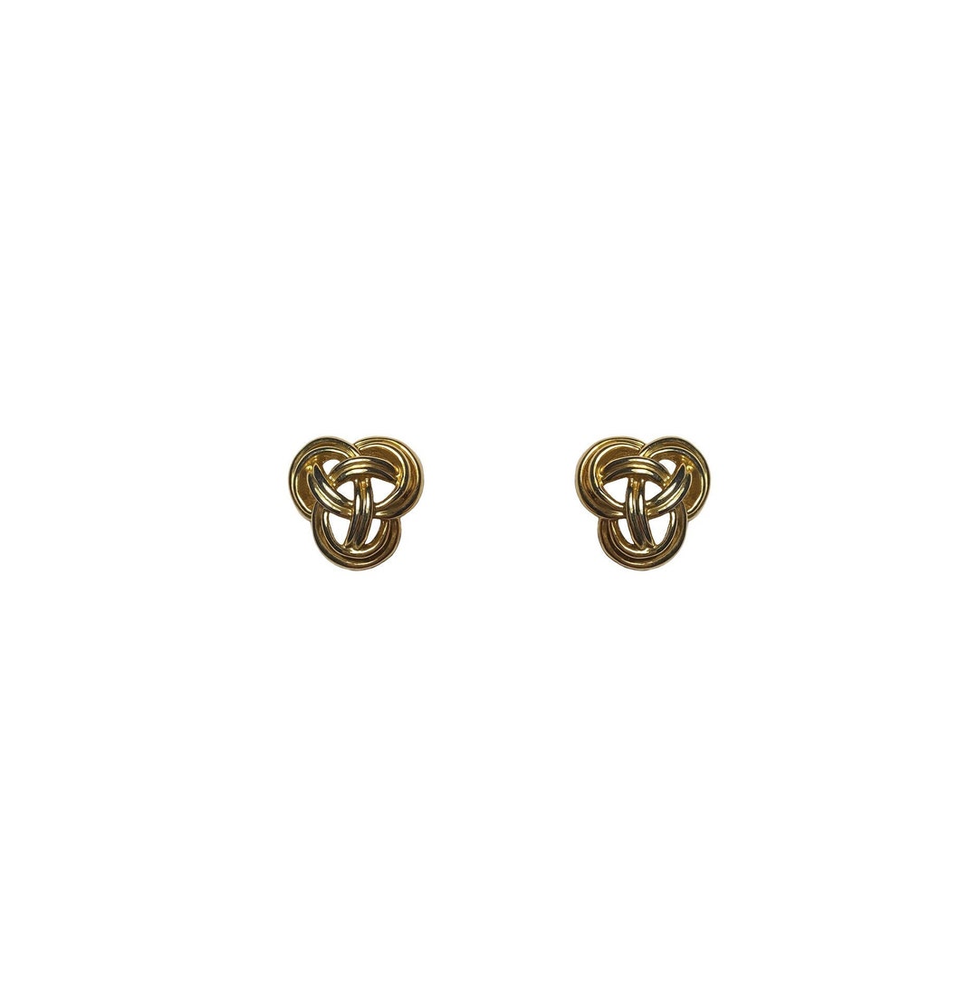 Vintage 1970's Gold Twisted Love Knot Three Interlinked Ring Ridged ...