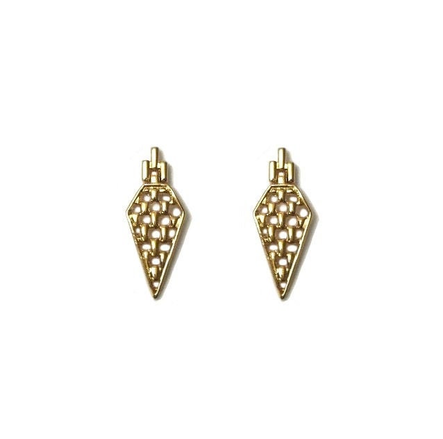 Vintage 1980's Gold Cut Out Teardrop Diamond Shaped