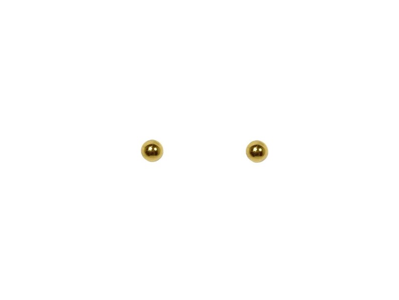 Vintage 1980's Gold Plated Simple Sphere Ball Dainty Small Studs Earrings 5mm image 1