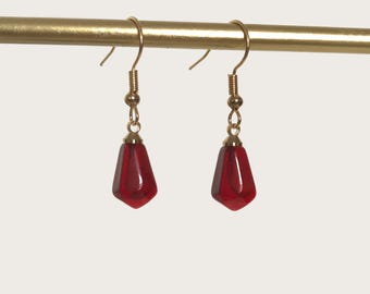 Pendientes colgantes de semilla de granada roja