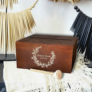 Wedding Card Box Personalized Wooden Card Box Drop Box Card Holder For Wedding Envelope Box Wooden Engament Card Box Wedding Gift Box