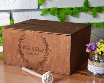 Wooden Card Box With Slot Wedding Card Box Wedding Card Holder Money Box For Wedding Wishing Well Box Wedding Guests Cards Box Baptism Box