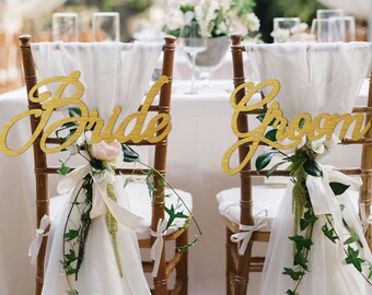 Bruiloft stoel bord bruid bruidegom stoel bord houten stoel bord stoel rugleuningen bruiloft bord voor receptie bruiloft stoel decor rustieke bruiloft borden