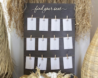 Wedding Seating Chart Guest Board Rustic Seating Chart Wedding Table Plan Wedding Reception Sign Rustic Wedding Decor Seating Plan Board