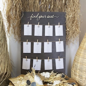 Wedding Seating Chart Guest Board Rustic Seating Chart Wedding Table Plan Wedding Reception Sign Rustic Wedding Decor Seating Plan Board