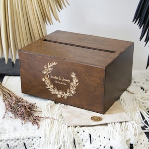 Scatola per biglietti personalizzata per matrimonio Scatola per biglietti con fessura Scatola per biglietti di matrimonio Salvadanaio per matrimonio Scatola per lettere in legno Scatola per donazioni Scatola dei ricordi