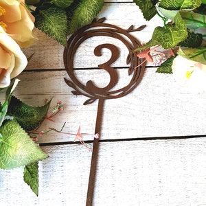 Wedding Table Numbers on Stand Stick Wooden Table Numbers Wedding Numbers Freestanding Numbers Wedding Table Sign Wedding Sign Table Signage image 5