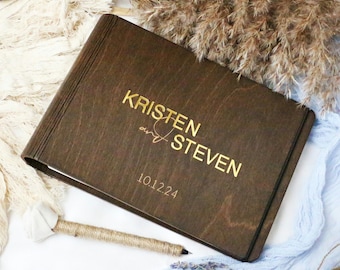 Wedding Guest Book Wedding Album Wooden Guest Book Custom Guest Book Well Wishes Album Wedding Rustic Book Keepsake Album Wedding Gift