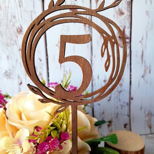 Wedding Table Numbers on Stand Stick Wooden Table Numbers Wedding Numbers Freestanding Numbers Wedding Table Sign Wedding Sign Table Signage image 4