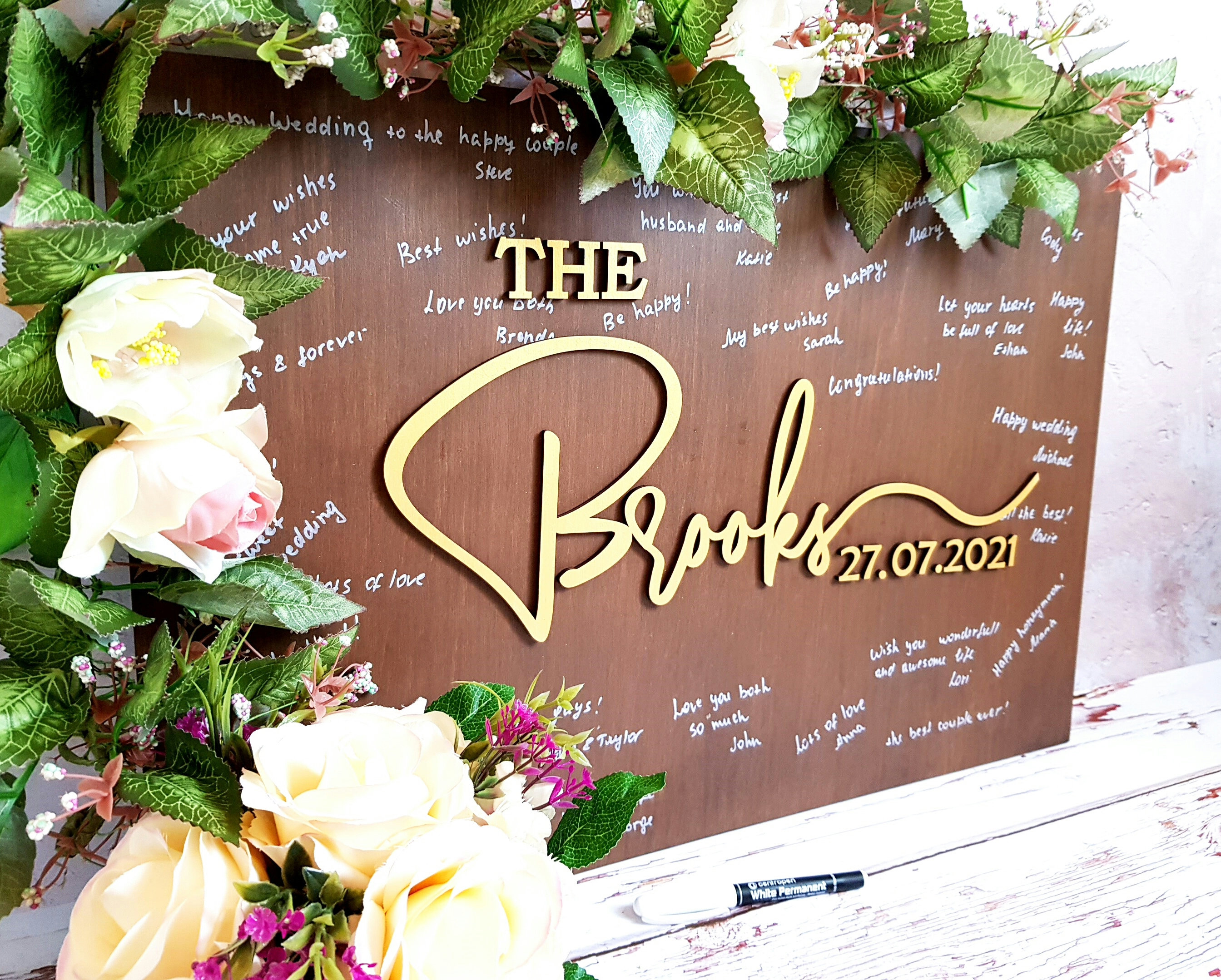 3D Wedding Wishes Board Wedding Guest Book Alternative Guest Etsy