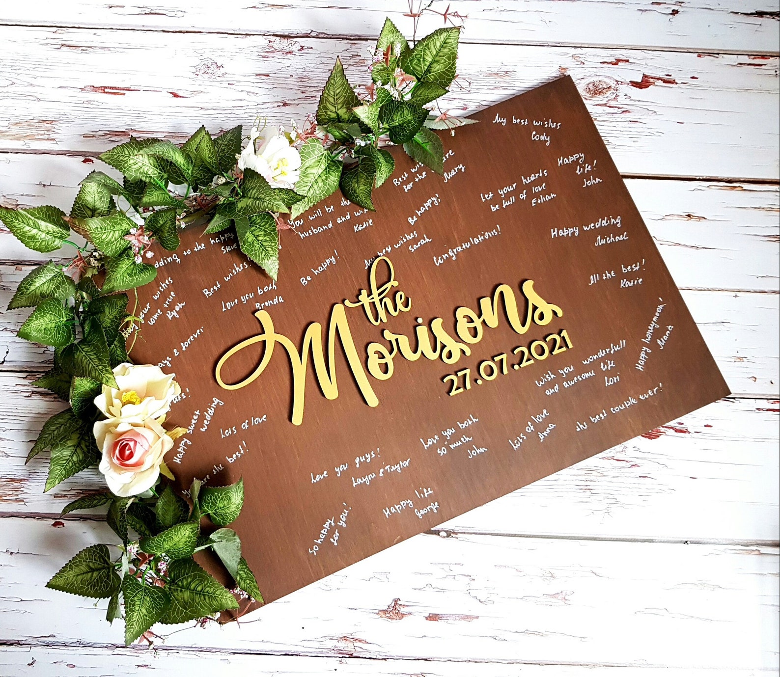 3D Wooden Wishes Board Wedding Guest Book Rustic Guest Book Etsy