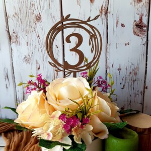 Wedding Table Numbers on Stand Stick Wooden Table Numbers Wedding Numbers Freestanding Numbers Wedding Table Sign Wedding Sign Table Signage image 2