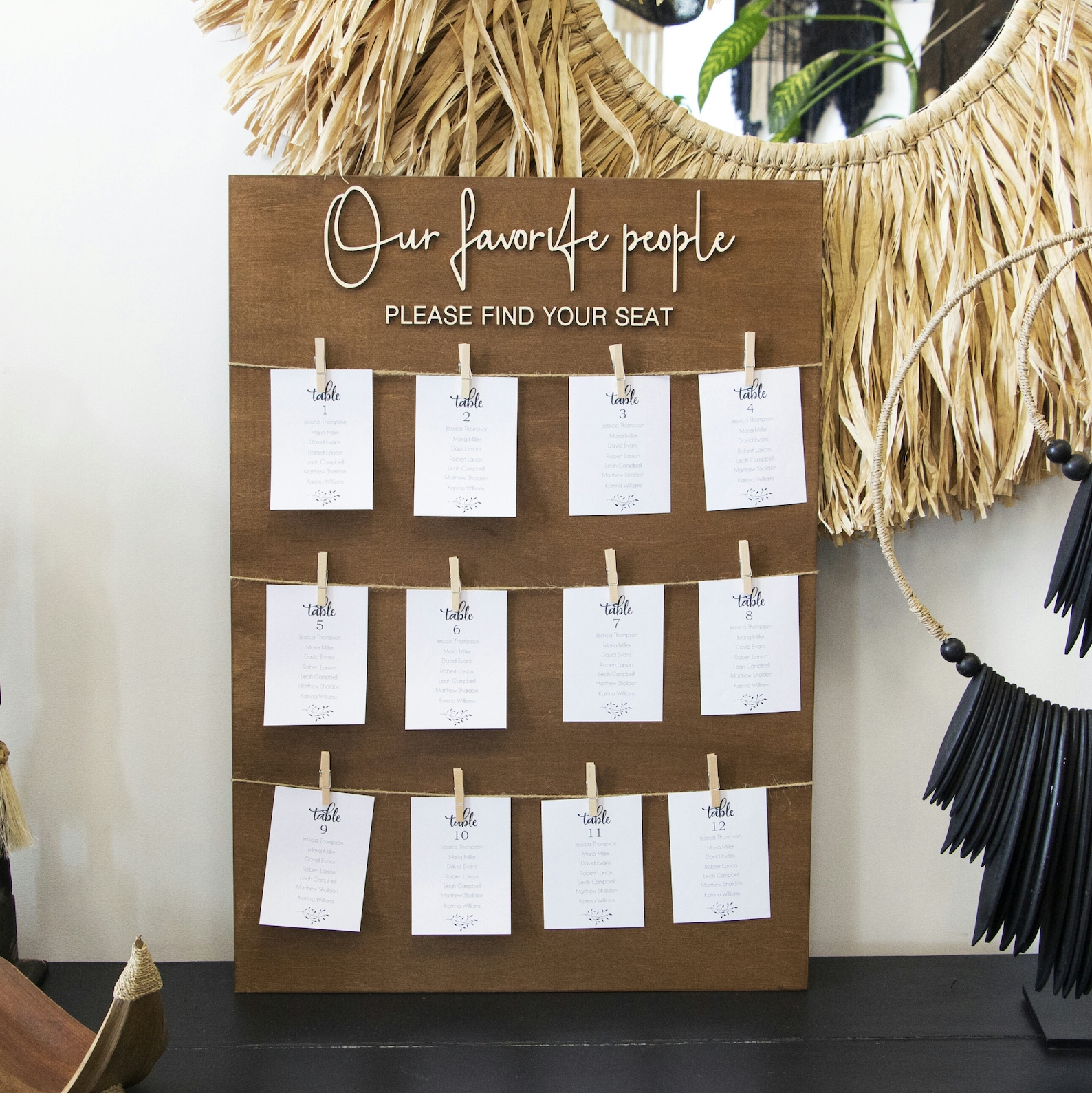 3D Wooden Seating Chart Wedding Seating Chart for Guest Wedding Table