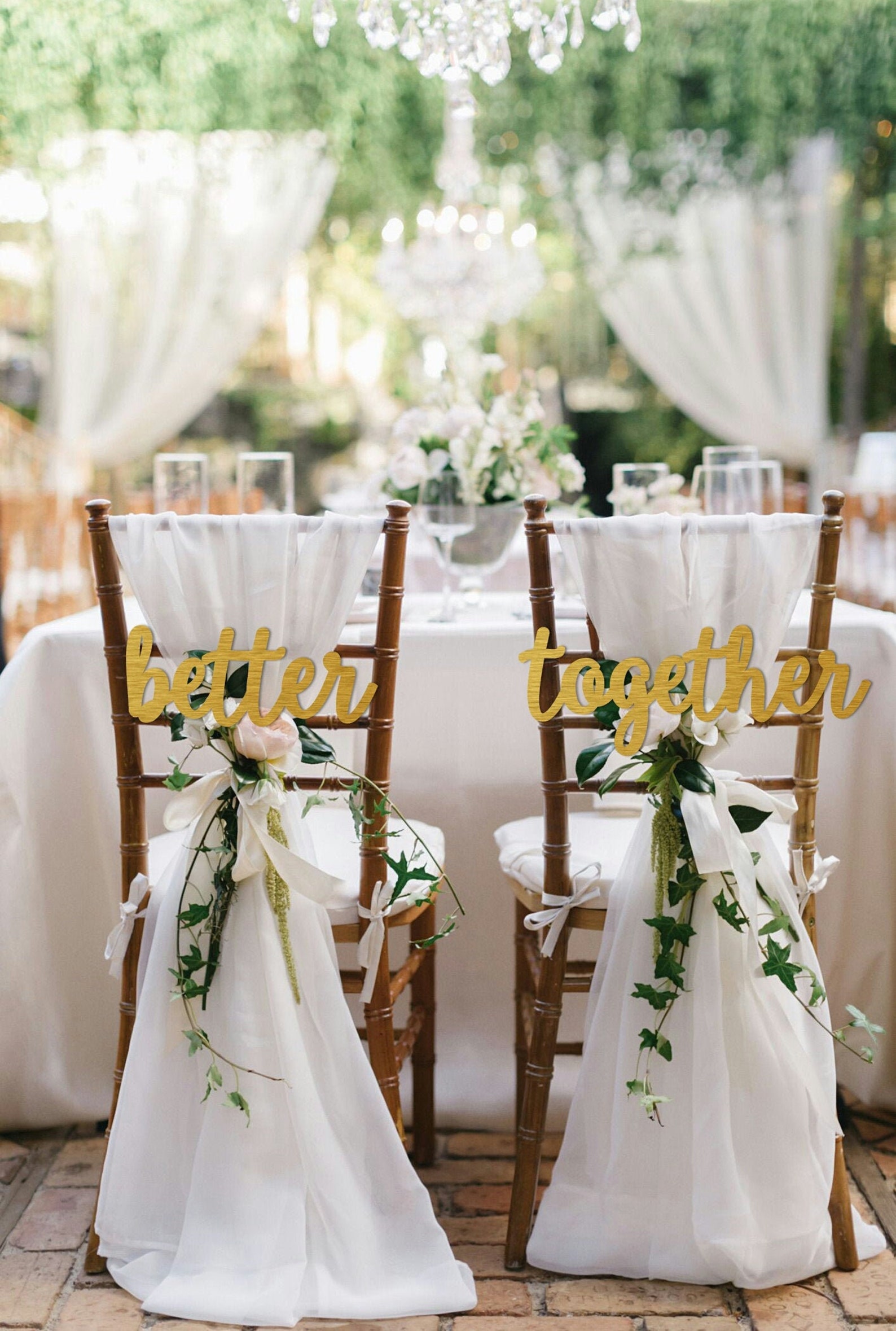 Better Together Chair Sign Wedding Chair Sign Wooden Chair Sign Chair ...