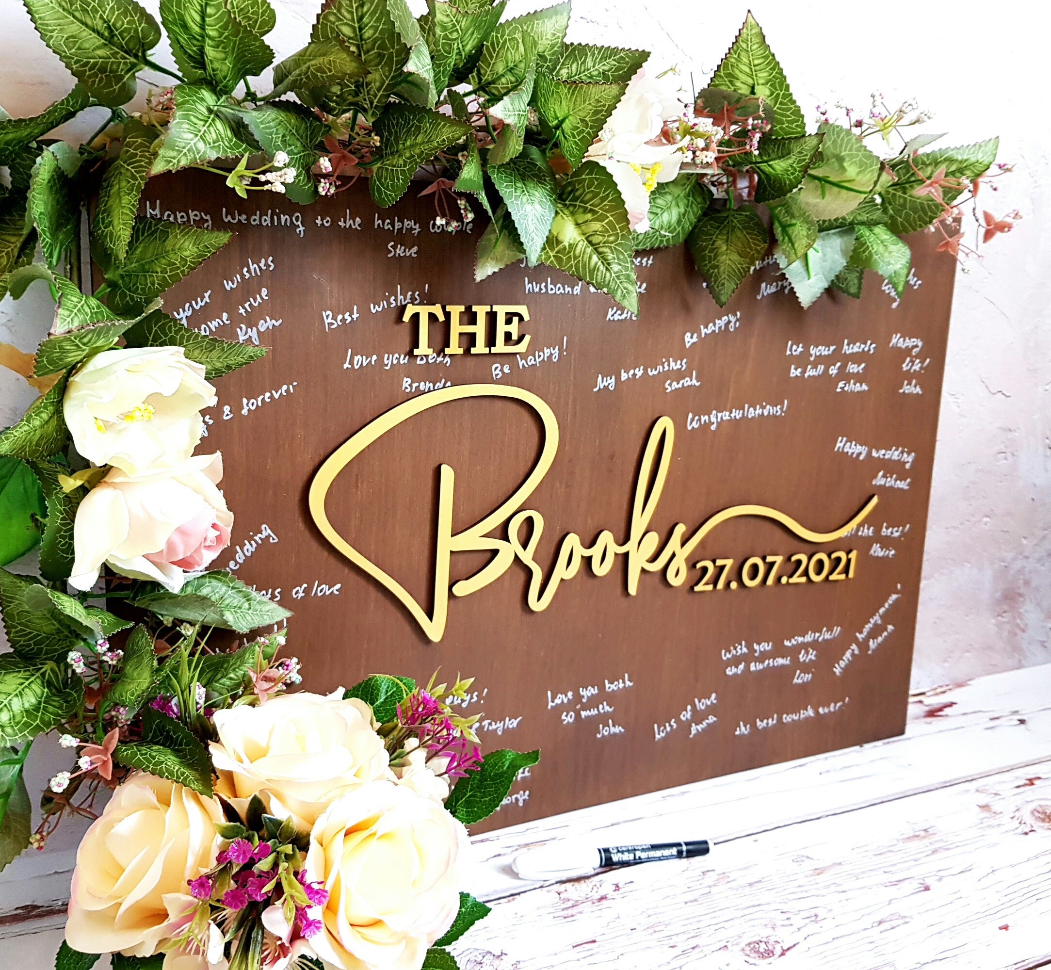 3D Wedding Wishes Board Wedding Guest Book Alternative Guest Etsy