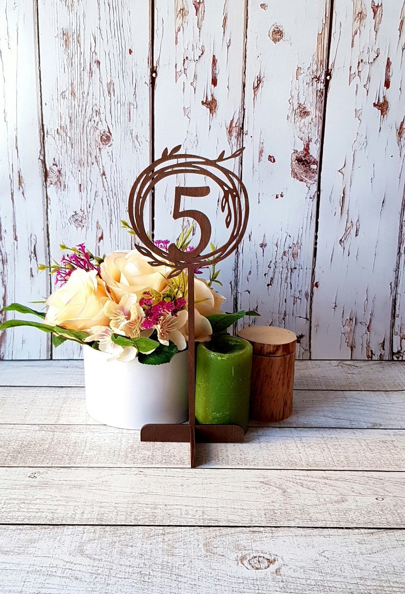 Wedding Table Numbers on Stand Stick Wooden Table Numbers Wedding Numbers Freestanding Numbers Wedding Table Sign Wedding Sign Table Signage image 1