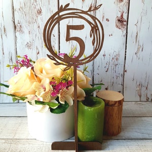 Wedding Table Numbers on Stand Stick Wooden Table Numbers Wedding Numbers Freestanding Numbers Wedding Table Sign Wedding Sign Table Signage image 3