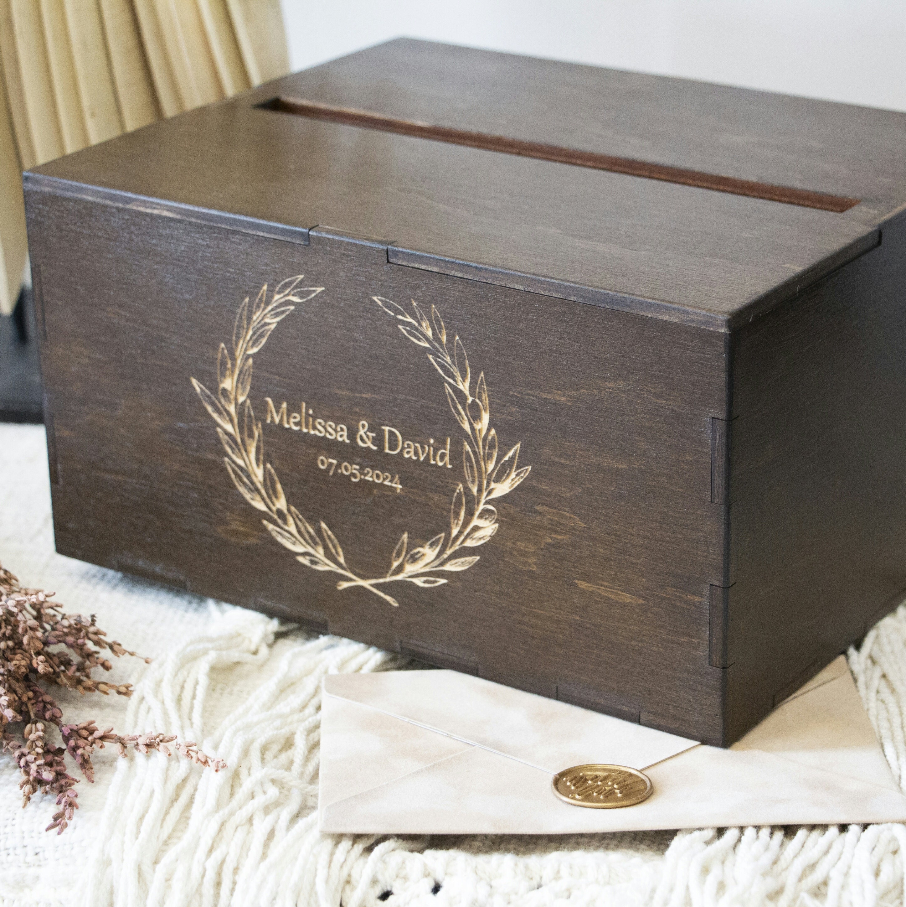 FixtureDisplays Diy Wedding Card Box Rustic Wood Card Box Gift