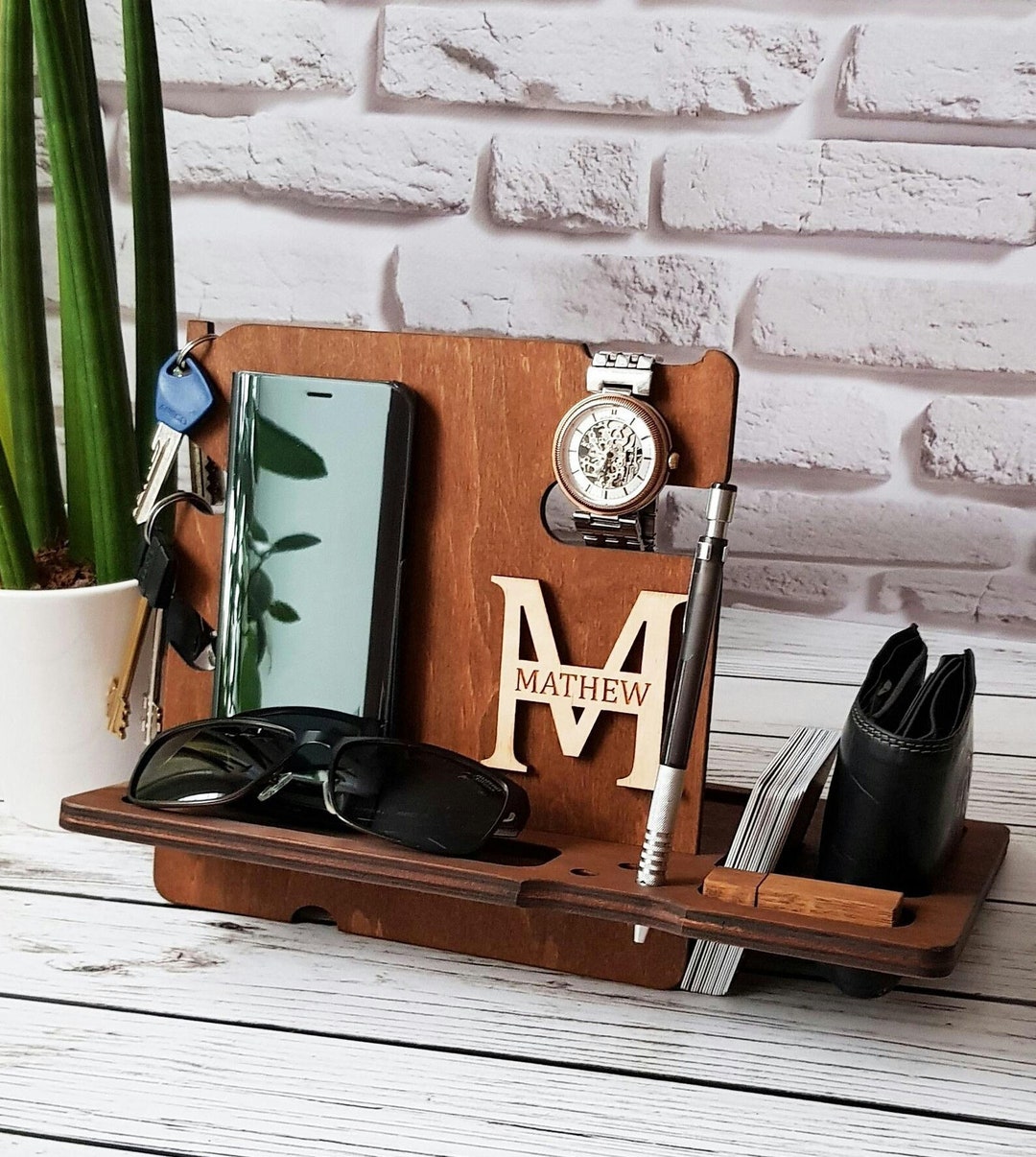 Wooden Docking Station Phone Stand Christmas Gift for Husband Wooden