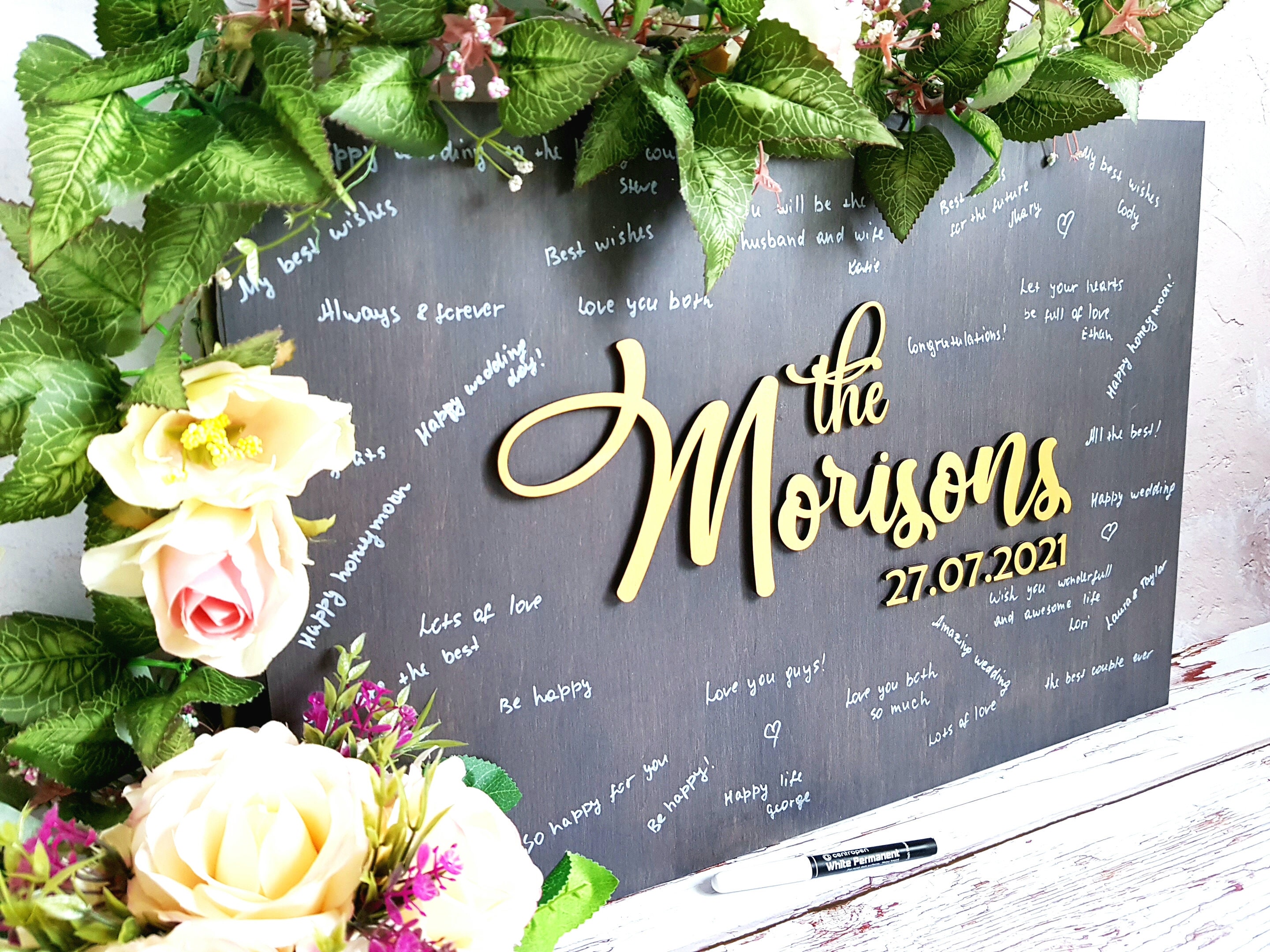 3D Wooden Wishes Board Wedding Guest Book Rustic Guest Book Etsy