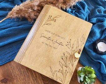 Personalized Memory Box Book Shaped Family Keepsake Chest Valentines Day Couples Gift Wedding Gift Engagement Gift 5th Anniversary Gift