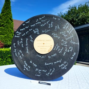 Custom Record Guest Book Alternative Wedding Guest Book Wedding Guest Board Retro Wedding Gift Music Lover Wedding Album Band Music Theme