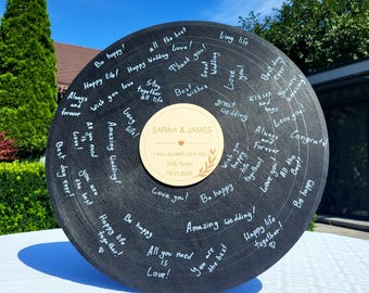 Custom Record Guest Book Alternative Wedding Guest Book Wedding Guest Board Retro Wedding Gift Music Lover Wedding Album Band Music Theme