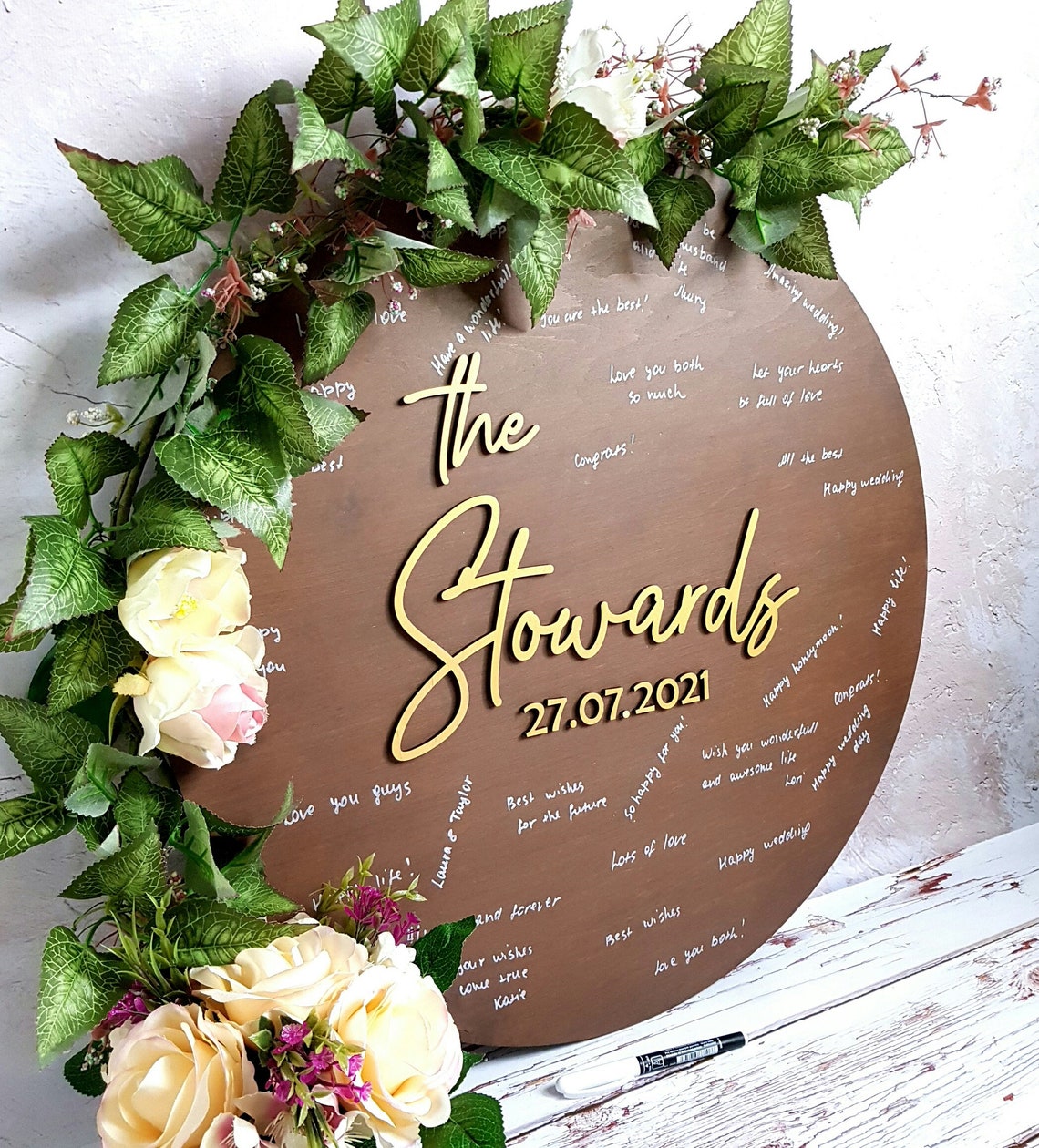 Wedding Wishes Board Alternative Guest Book Personalized Guest Etsy