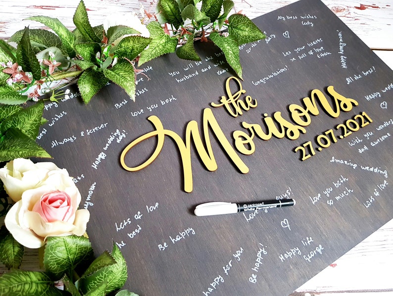 3D Wooden Wishes Board Wedding Guest Book Rustic Guest Book Etsy