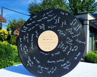 Wedding Record Guest Book Custom Guest Book Alternative Music Theme Bridal Shower Guestbook Wedding First Dance Special Song Guest Book Sign