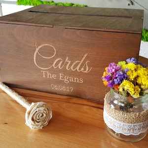 Caixa de cartão de casamento personalizada com slot Caixa de correio de casamento Caixa de cartão de madeira Porta-cartão de casamento Caixa de dinheiro de casamento Caixa de presente de madeira para cartões