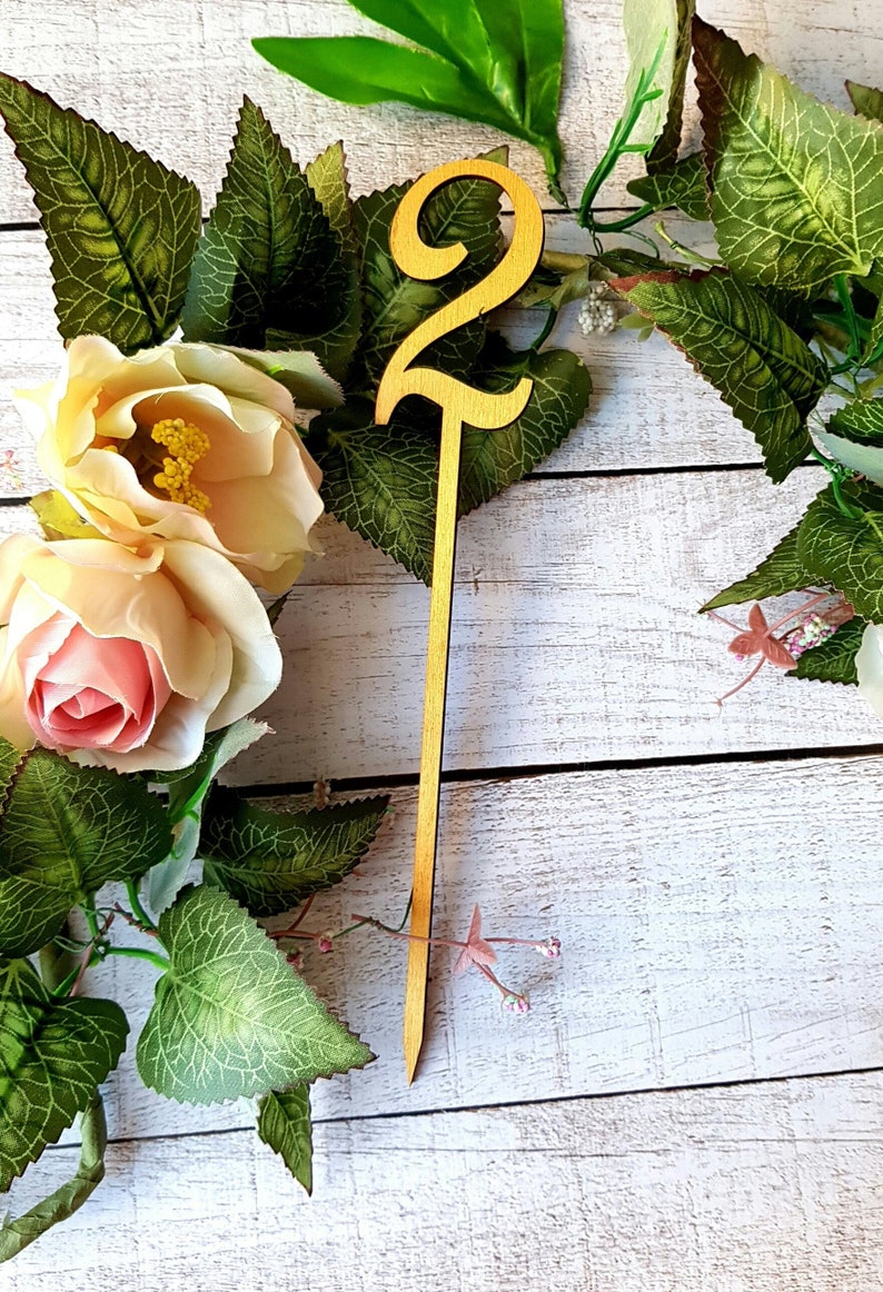 Wedding Table Numbers Stick Wooden Table Numbers Calligraphy Etsy