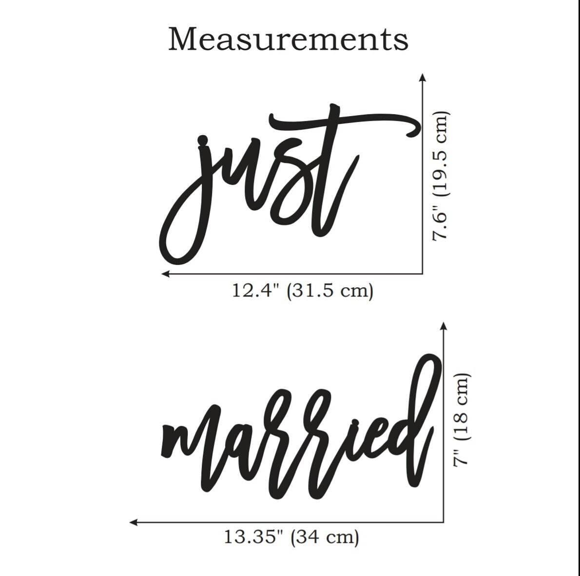 Just Married Chair Sign Wedding Chair Sign Wooden Chair Back Etsy