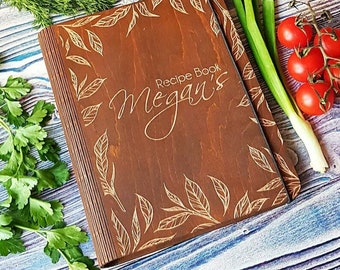 Custom Recipe Book Wood Christmas Gift For Mom Bridal Shower Gift Personalized Chef Cookbook Family Cookbook Book Binder Gift For Daughter