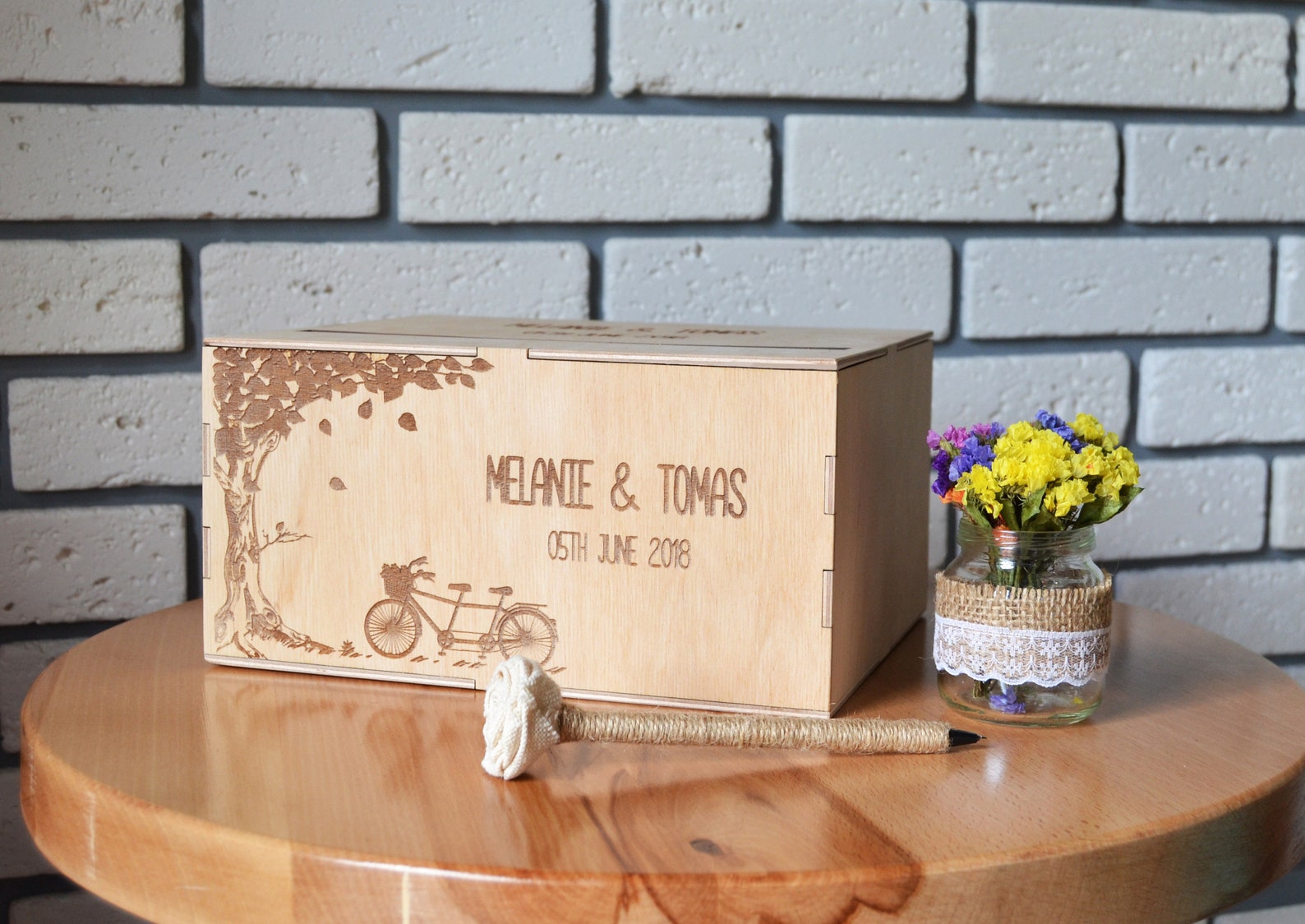 Custom Wedding Card Box With Slot Wooden Card Box Tree Wedding Etsy