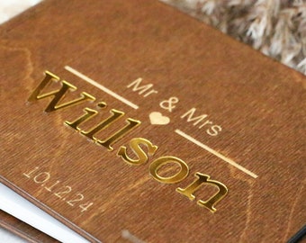 Custom Wedding Album Wedding Guest Book Classic Guest Book Wooden Guest Book Personalized Guest Book Well Wishes Album Wedding Rustic Book