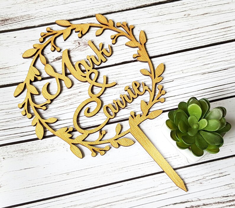 Wooden Cake Topper Wreath Cake Topper Wedding Cake Topper Etsy España